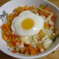 Nekozame's cooksnap of when they made 家カフェランチ★温たまキャロット丼.