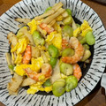 hta3255's cooksnap of when they made #春野菜 そら豆とたけのこのエビ卵とじ.