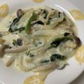 YUZU8120's cooksnap of when they made たら♪きのこクリームソースがけ♪.