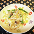龍青空ママ's cooksnap of when they made もやし、スナップエンドウ、卵のサッと炒め.