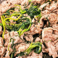 yasmin1207's cooksnap of when they made 春菊と牛肉の塩黒胡椒炒め.