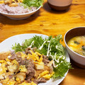 Chisapoo☆'s cooksnap of when they made 厚揚げと豚たまのスタミナ炒め.