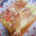 ponnko's cooksnap of when they made お一人様ランチ♪生ハムのっけトースト.