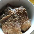 ★なみ☆'s cooksnap of when they made 余ったお刺身を活用！ごまぶり醤油漬け丼.