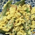 ★なみ☆'s cooksnap of when they made ＊オクラの揚げ玉おかかマヨ＊.