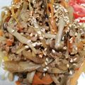 クックHBQ370☆'s cooksnap of when they made ささがきごぼうと人参.ひき肉の甘辛炒め.