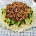 在宅勤務のおじさん's cooksnap of when they made 肉味噌そうめん.