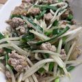 匡史さん's cooksnap of when they made 家計に優しい！豚ひき肉のニラもやし炒め.