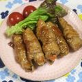 mmameco's cooksnap of when they made サッパリと♪牛蒡と人参の豚肉巻き.