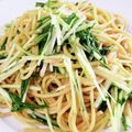くっくペタ's cooksnap of when they made 簡単ヘルシー♪水菜とアンチョビのパスタ！.