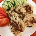 caruga's cooksnap of when they made 豚ひき肉と新玉ねぎつくね焼♬とろ～り甘♡.