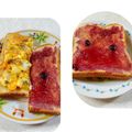 みぽぽ37's cooksnap of when they made ブルーベリージャムとマーガリンのトースト.