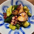 kinniko's cooksnap of when they made たこときゅうりのコチュジャン和え.