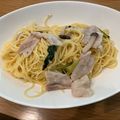 クック6E1EGC☆'s cooksnap of when they made 【ワンパン】豚肉と小松菜のパスタ.