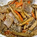 mayutaro♪'s cooksnap of when they made 牛蒡と蒟蒻と人参の煮物.