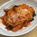 莉紅花's cooksnap of when they made レンジで5分！焼きそばdeナポリタン♡.