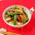 Newチヨコっと♪'s cooksnap of when they made ピーマンとちくわ丼！チンジャオロース味.