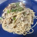 K0A9O0R8U♪'s cooksnap of when they made 2種のきのこの味噌マヨクリームパスタ.