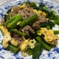 クック9JBYFE☆'s cooksnap of when they made つるむらさきと豚バラの玉子炒め.