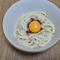 朔耶's cooksnap of when they made 冷凍うどんで簡単☆食べるラー油釜玉うどん.