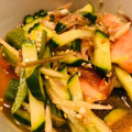 はるとニモdaddy's cooksnap of when they made ♪きゅうりトマトオクラ茗荷のごま油和え♪.
