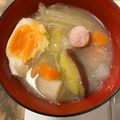 きゃろぽて's cooksnap of when they made 薩摩芋とウインナーの月見ほっこり味噌汁.