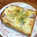 YCHキッチン's cooksnap of when they made 朝食♡リメイク！ポテサラチーズトースト.