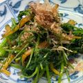 ベルガモット's cooksnap of when they made 苦くない人参の葉っぱのお浸し.