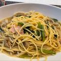 凸とモとモ's cooksnap of when they made フライパン一つで和風スープパスタ！.