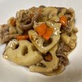 るぴナス's cooksnap of when they made 旨シャキ♪豚コマ肉とレンコンの甘辛炒め.