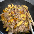 green31mii's cooksnap of when they made ◆さつまいもと豚肉の甘辛炒め◆.