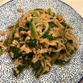 もちゅこ's cooksnap of when they made 法蓮草と豚ひき肉と糸こんにゃくの炒め物.