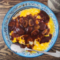 わたしはタヌキ's cooksnap of when they made ふわとろオムライス♡~きのこデミソース~.