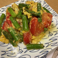 ねみねみ's cooksnap of when they made トマトとアスパラガスの卵炒め.