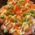 PontBri's cooksnap of when they made サーモンとアボカドのマヨユッケ丼.