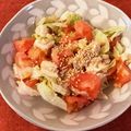 caruga's cooksnap of when they made トマトとサラダチキンのやみつき中華あえ.