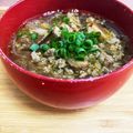 おいしいの作り隊's cooksnap of when they made 余り餃子の具で！ピリ辛春雨スープ.