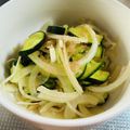 azbjbn's cooksnap of when they made ズッキーニと新玉ねぎのワサビ鰹節和え.