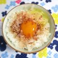 mmameco's cooksnap of when they made かつお節たっぷり卵かけご飯.