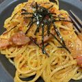 love385's cooksnap of when they made キムチカルボナーラ＊パスタ.