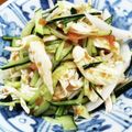 4葉のぶたぶた's cooksnap of when they made ササミ、玉ねぎ、キュウリの梅肉和え.