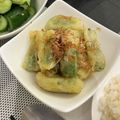 B7282E's cooksnap of when they made 簡単！シューマイの皮でオクラベーコン巻.