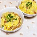 みぽぽ37's cooksnap of when they made 唐揚と麺つゆでさっと簡単！チキンカツ煮丼.