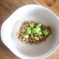 みるく茶's cooksnap of when they made 毎日の納豆●緑あざやかな枝豆とあわせて.