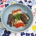 mmameco's cooksnap of when they made レンジ★蒸し鶏と蒸し茄子の盛り合わせ.