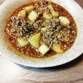 料理おじさん's cooksnap of when they made 挽肉と山芋の麻婆風あんかけ.