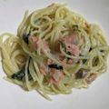もぐコロくま's cooksnap of when they made 鮭とブロッコリーのクリームパスタ.