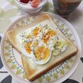 ネコかえる's cooksnap of when they made 朝食に(*^^*)ゆで卵チーズトースト♪.