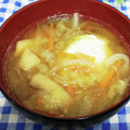 ととろ＆めい's cooksnap of when they made キャベツと人参と油揚げ＋卵の味噌汁♡.