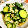 こきんちゃん✋'s cooksnap of when they made 天かす入り❤きゅうりとおくらの酢の物.